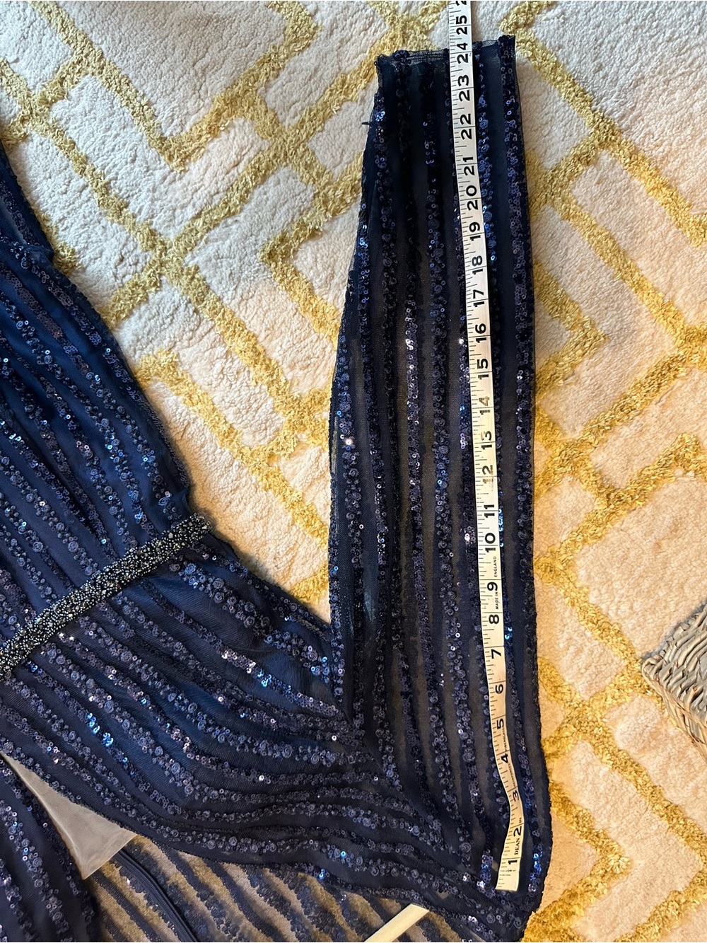 Mac Duggal Navy Evening Gown Label Detail - Picture 9 of 12